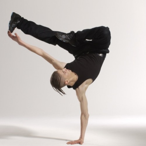 Breakdancer doing handstand